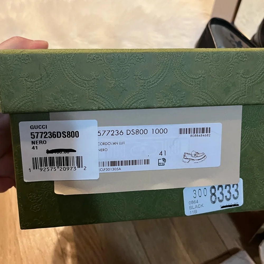 Gucci Black Platform Loafers with Gold Hardware - Picture 9 of 10